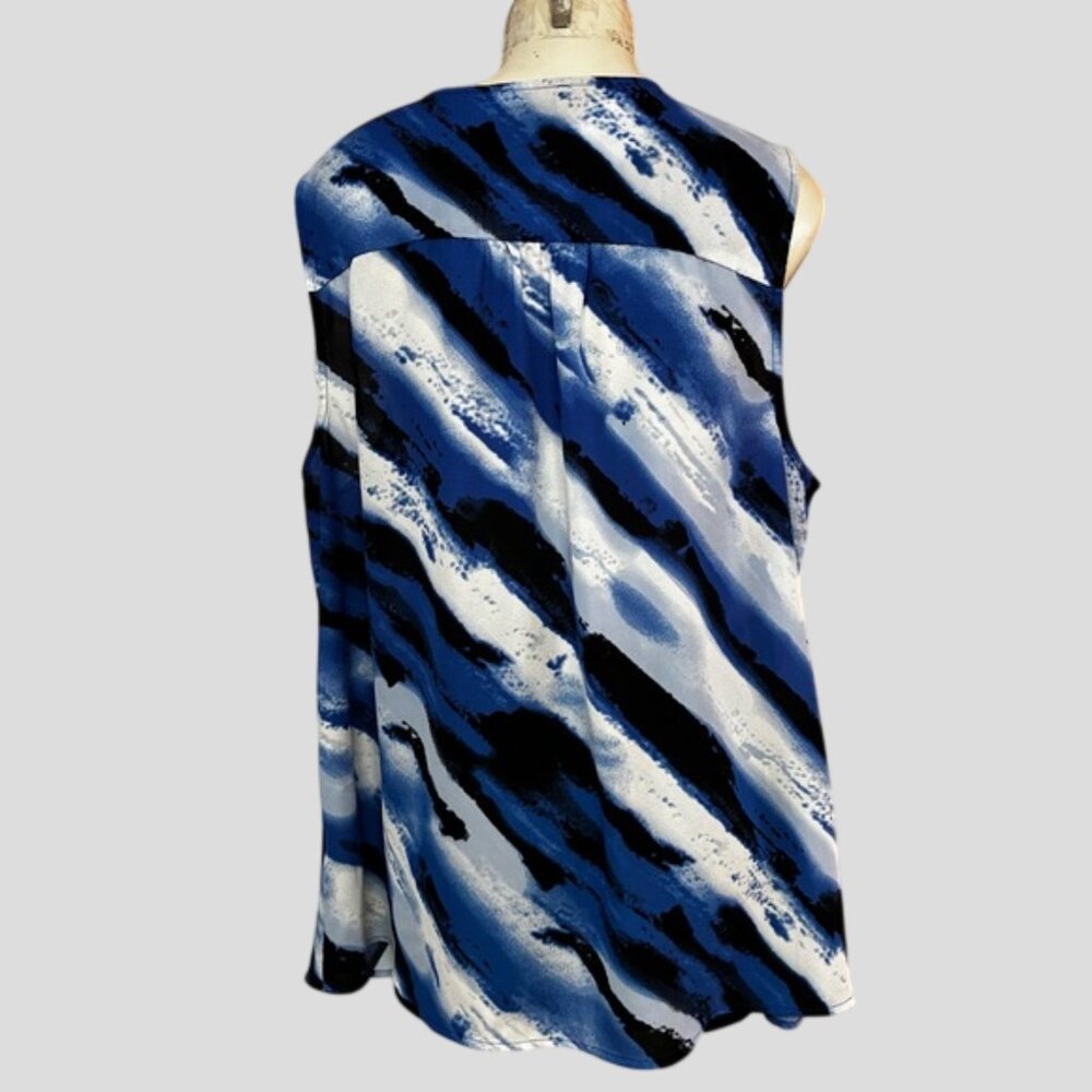 Ricki's Sleeveless V Neck Front Ruffle Blouse - Picture 2 of 7